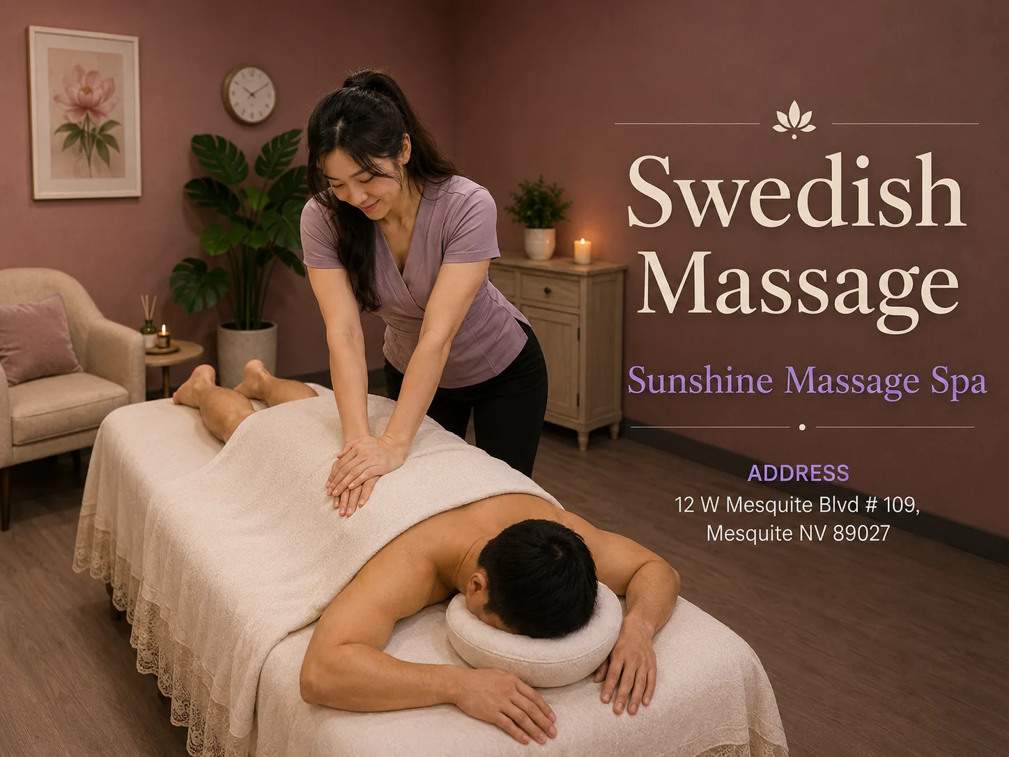 Swedish massage in Mesquite, NV at Sunshine Massage Spa