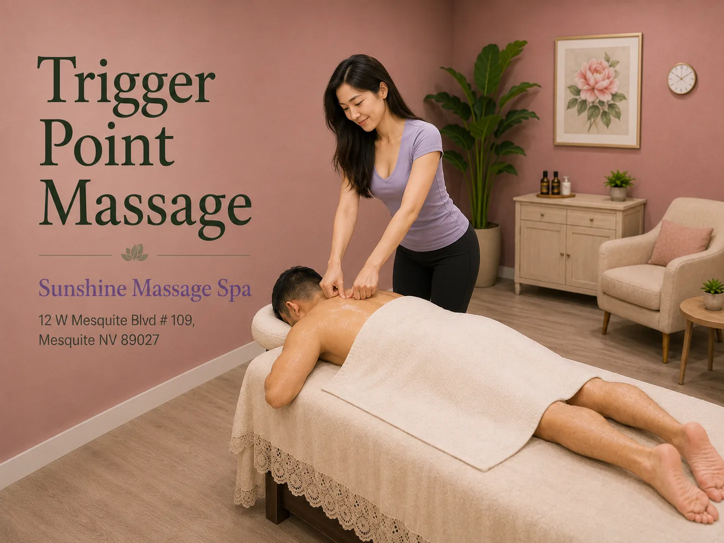 neck and shoulder massage in Mesquite, NV at Sunshine Massage Spa
